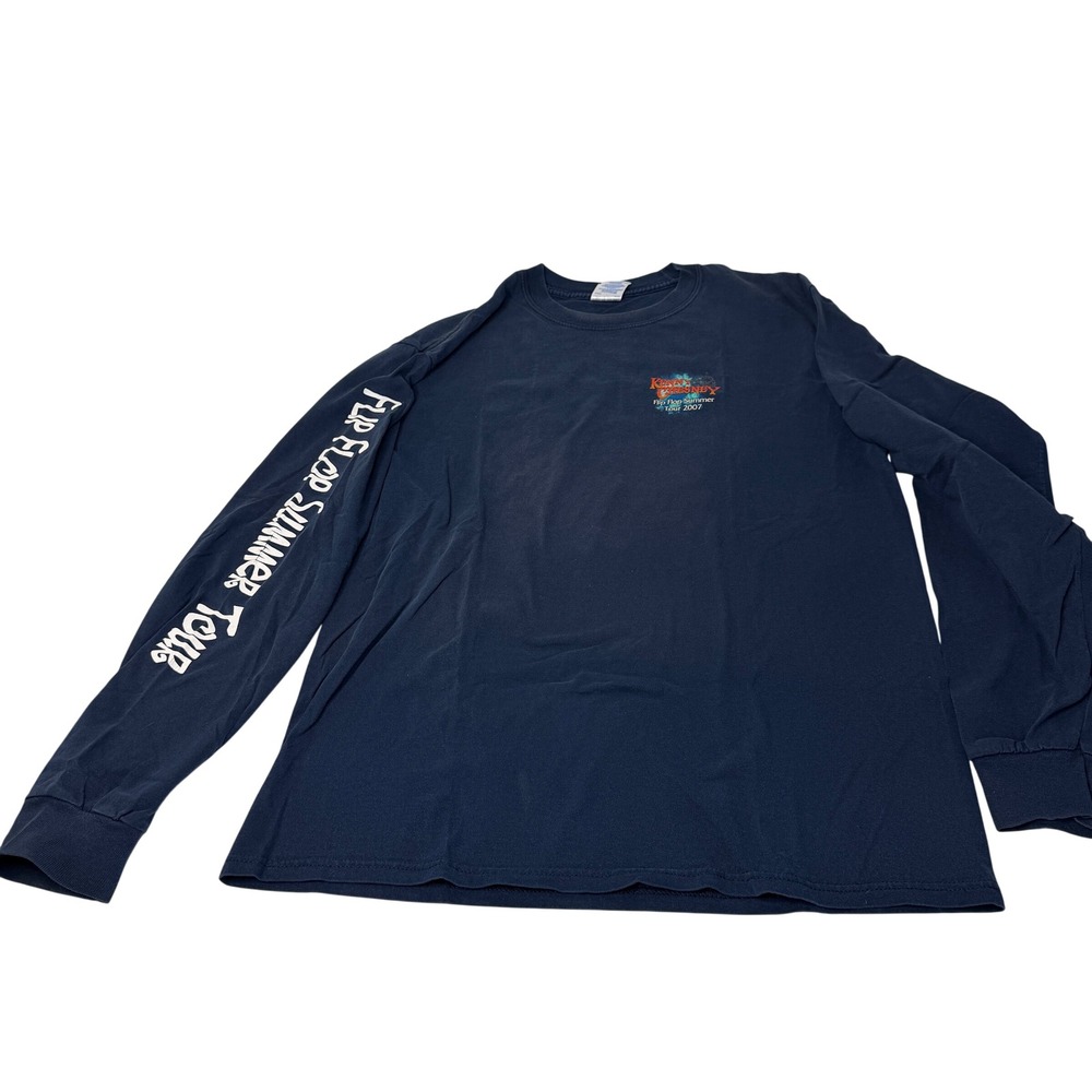 Vintage! Kenny Chesney 2007 Tour Graphic Long Sleeve T-shirt Navy Mens L